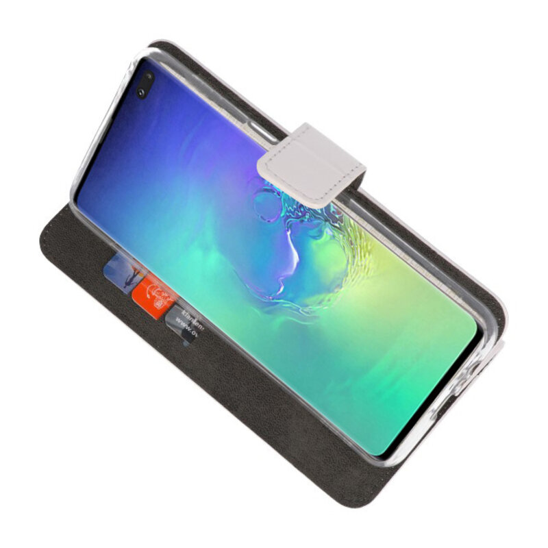 Etuis portefeuille Etui pour Samsung Galaxy S10 Plus Blanc