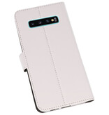 Etuis portefeuille Etui pour Samsung Galaxy S10 Plus Blanc