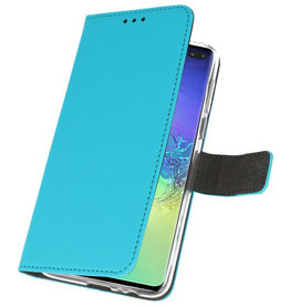 Etuis portefeuille Etui pour Samsung Galaxy S10 Plus Bleu