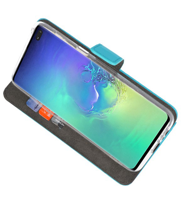 Etuis portefeuille Etui pour Samsung Galaxy S10 Plus Bleu