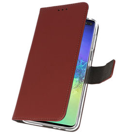 Funda Cartera Funda para Samsung Galaxy S10 Plus Marrón