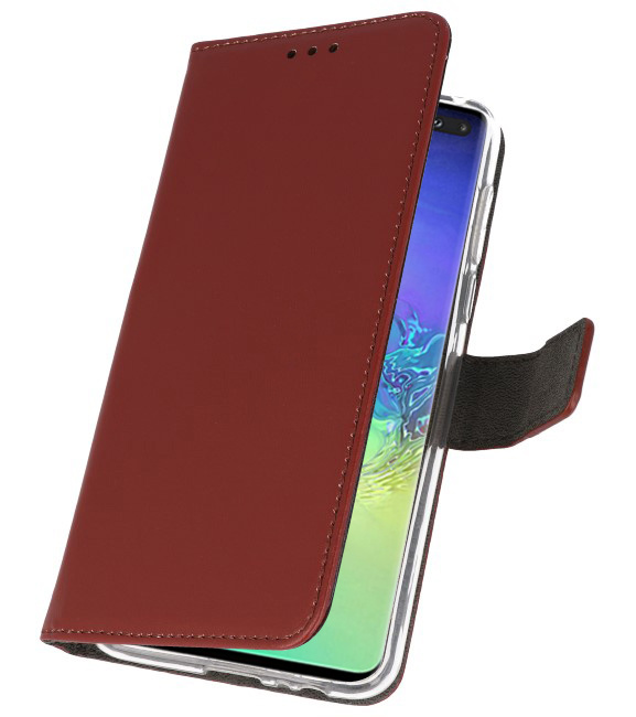 Wallet Cases Hoesje voor Samsung Galaxy S10 Plus Bruin