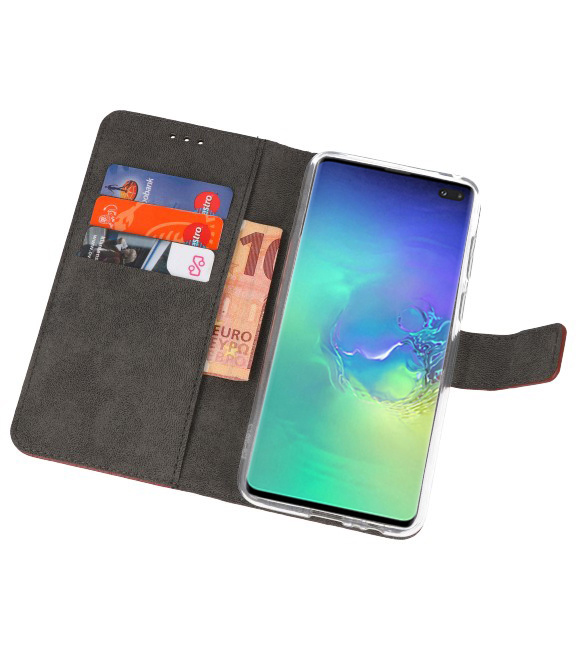 Funda Cartera Funda para Samsung Galaxy S10 Plus Marrón