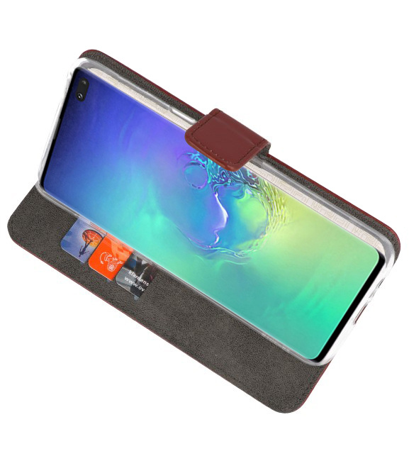 Funda Cartera Funda para Samsung Galaxy S10 Plus Marrón