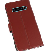 Wallet Cases Hoesje voor Samsung Galaxy S10 Plus Bruin