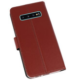 Etuis portefeuille Etui pour Samsung Galaxy S10 Plus Marron