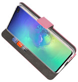 Wallet Cases Hülle für Samsung Galaxy S10 Plus Pink