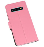 Wallet Cases Hülle für Samsung Galaxy S10 Plus Pink
