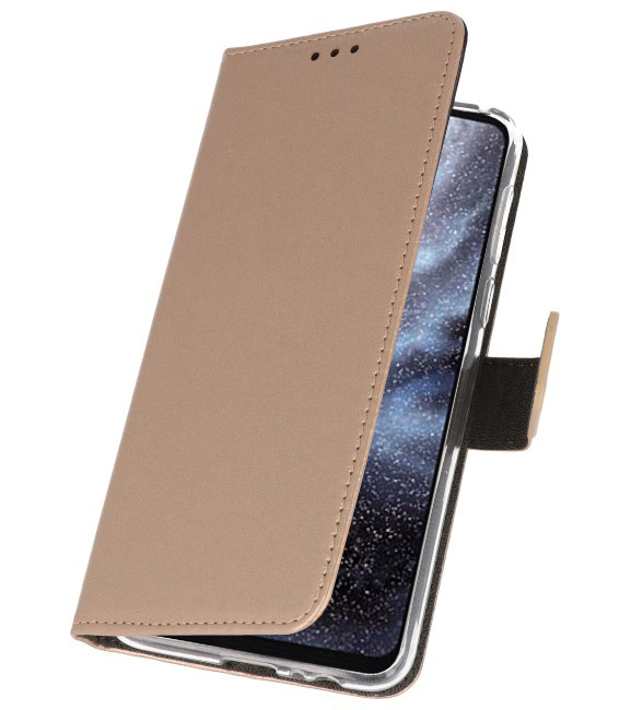 Wallet Cases Hoesje voor Samsung Galaxy A8s Goud