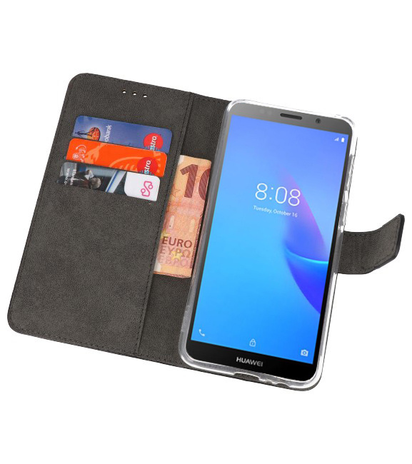 Casos Funda Cartera para Huawei Y5 Lite 2018 Negro