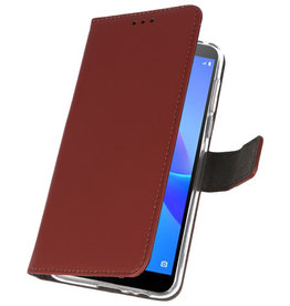 Casos Funda Cartera para Huawei Y5 Lite 2018 Marrón