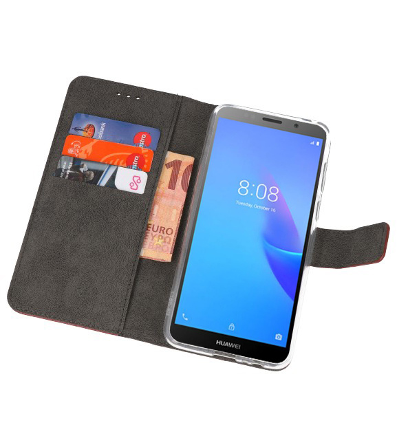 Wallet Cases Tasche für Huawei Y5 Lite 2018 Braun