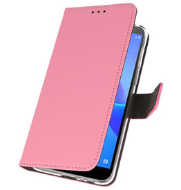 Casos Funda Cartera para Huawei Y5 Lite 2018 Rosa