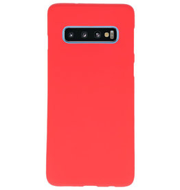 Farve TPU taske til Samsung Galaxy S10 rød