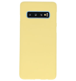 Coque en TPU couleur pour Samsung Galaxy S10 jaune