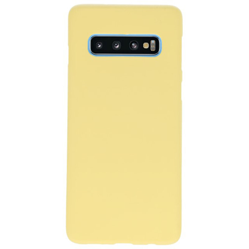 Farve TPU taske til Samsung Galaxy S10 gul