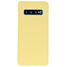 Farve TPU taske til Samsung Galaxy S10 gul