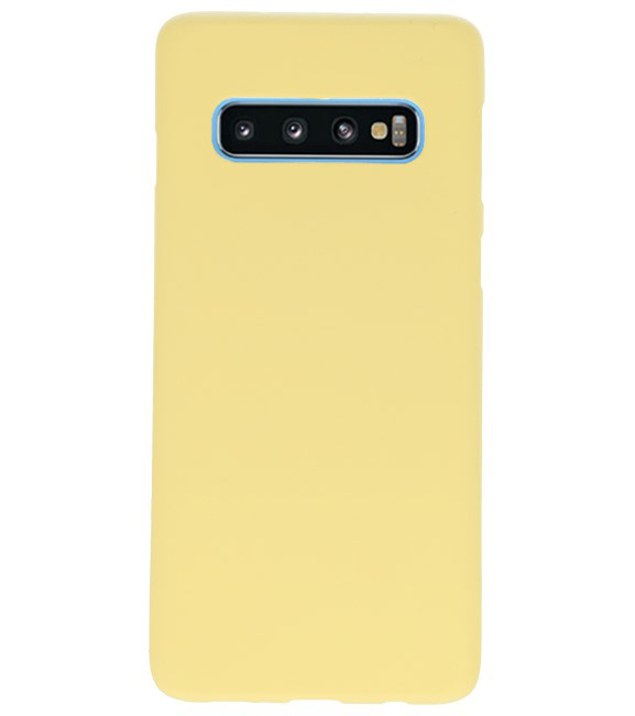 Farve TPU taske til Samsung Galaxy S10 gul