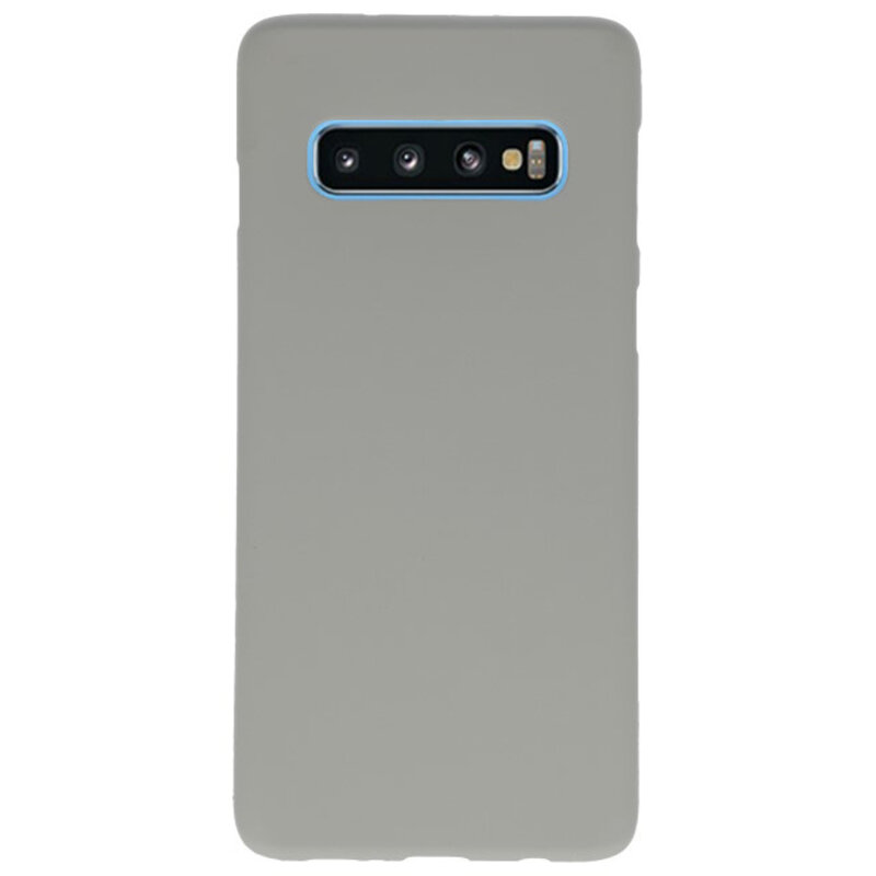 Farve TPU taske til Samsung Galaxy S10 grå