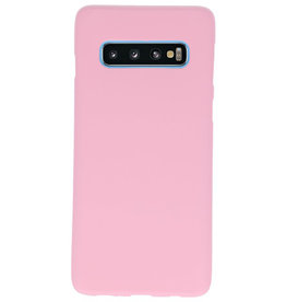 Coque en TPU couleur pour Samsung Galaxy S10 rose