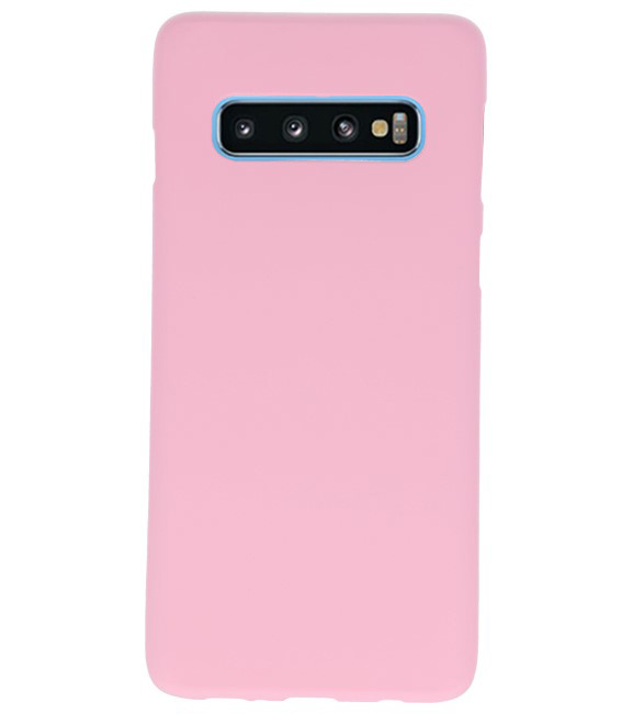 Coque en TPU couleur pour Samsung Galaxy S10 rose
