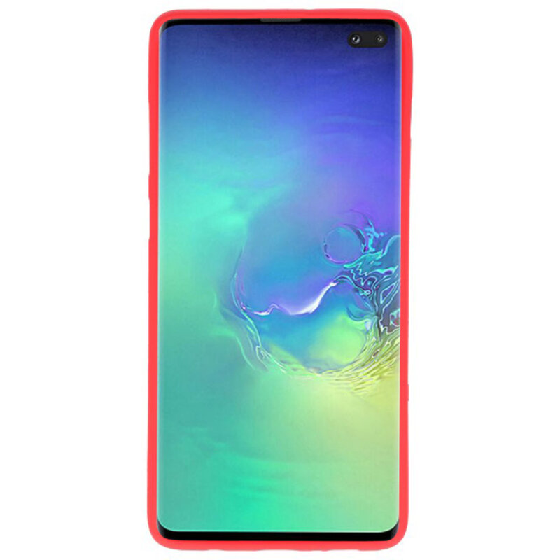 Farve TPU taske til Samsung Galaxy S10 Plus rød