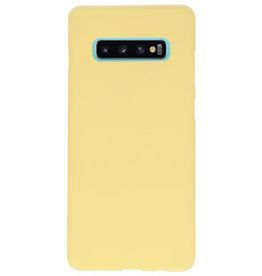 Coque en TPU couleur pour Samsung Galaxy S10 Plus jaune