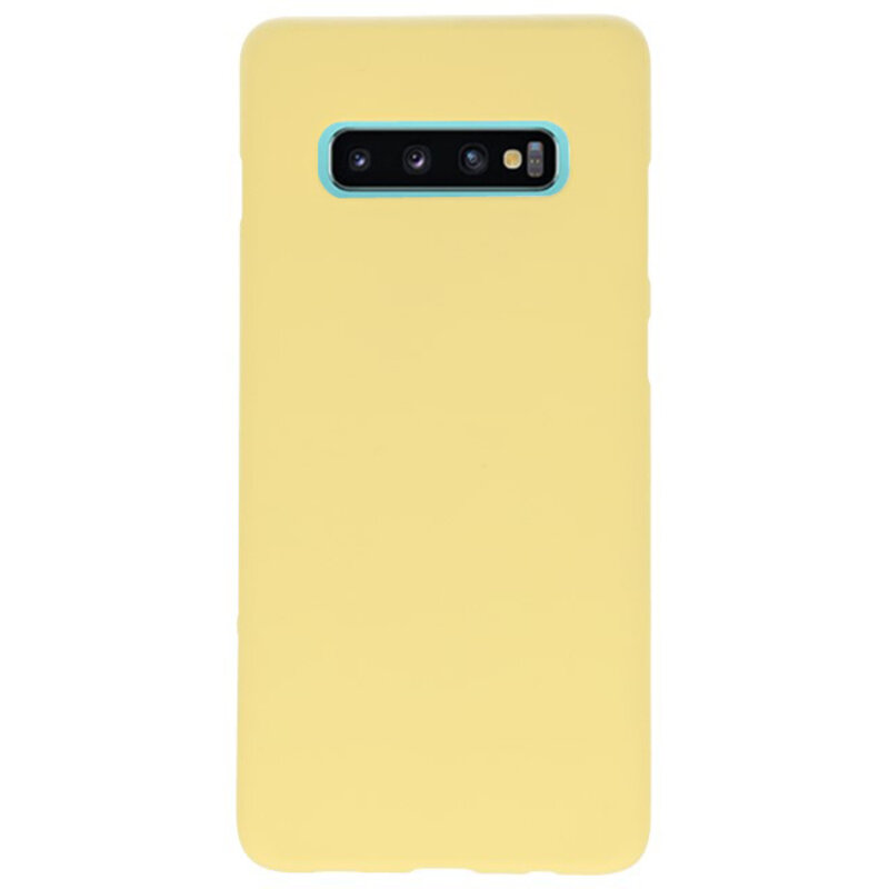 Farve TPU taske til Samsung Galaxy S10 Plus gul