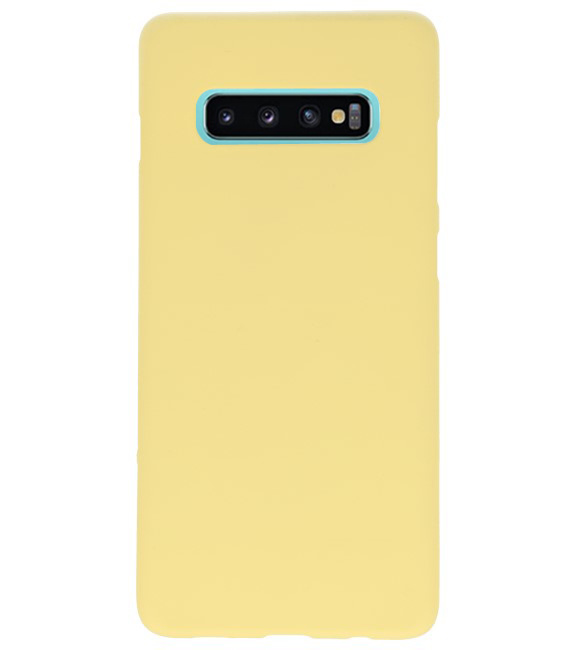 Coque en TPU couleur pour Samsung Galaxy S10 Plus jaune