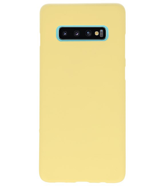 Farve TPU taske til Samsung Galaxy S10 Plus gul
