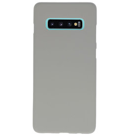 Coque en TPU couleur pour Samsung Galaxy S10 Plus gris