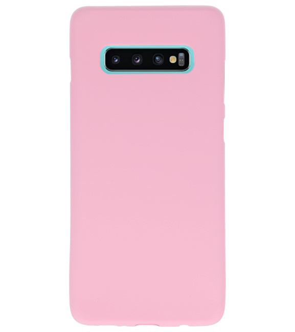 Coque TPU couleur pour Samsung Galaxy S10 Plus Rose