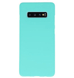 Farve TPU taske til Samsung Galaxy S10 Plus Tuqquoise