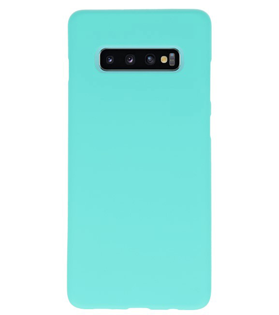Farve TPU taske til Samsung Galaxy S10 Plus Tuqquoise