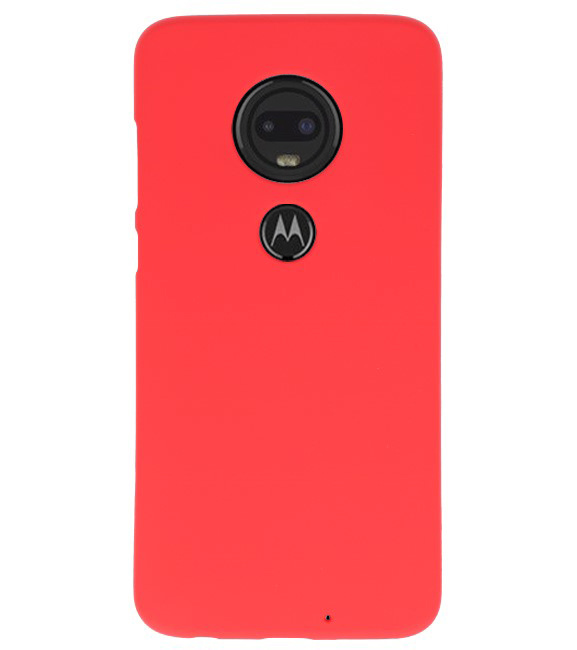 Caja de color TPU para Motorola Moto G7 rojo