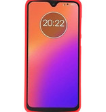 Caja de color TPU para Motorola Moto G7 rojo