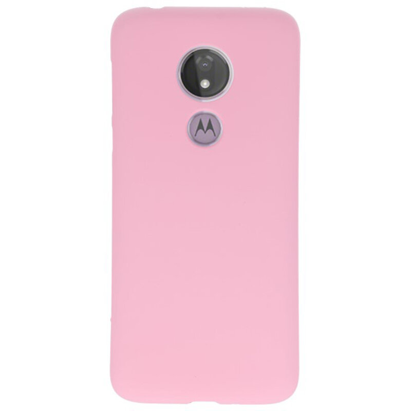 Farve TPU taske til Motorola Moto G7 Power Pink