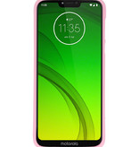 Farve TPU taske til Motorola Moto G7 Power Pink