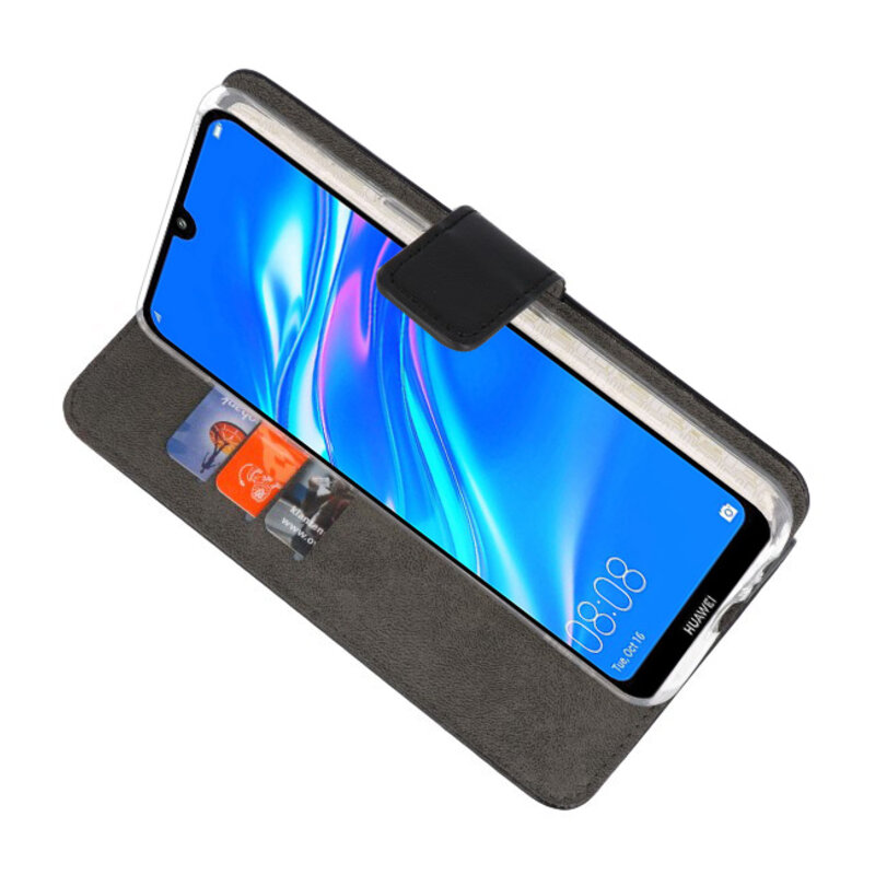 Casos de billetera Estuche para Huawei Y7 / Y7 Prime (2019) Negro