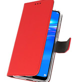 Casos de billetera Estuche para Huawei Y7 / Y7 Prime (2019) Rojo