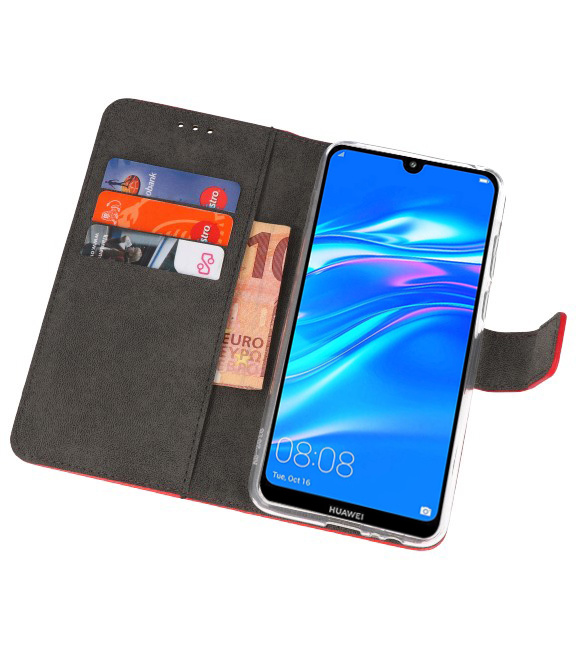 Casos de billetera Estuche para Huawei Y7 / Y7 Prime (2019) Rojo