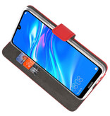 Casos de billetera Estuche para Huawei Y7 / Y7 Prime (2019) Rojo