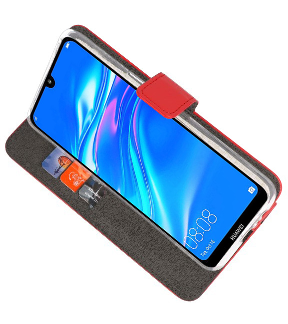 Casos de billetera Estuche para Huawei Y7 / Y7 Prime (2019) Rojo