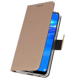 Casos de billetera Estuche para Huawei Y7 / Y7 Prime (2019) Oro