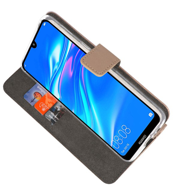 Casos de billetera Estuche para Huawei Y7 / Y7 Prime (2019) Oro