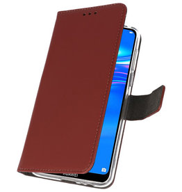 Casos de billetera Estuche para Huawei Y7 / Y7 Prime (2019) Marrón