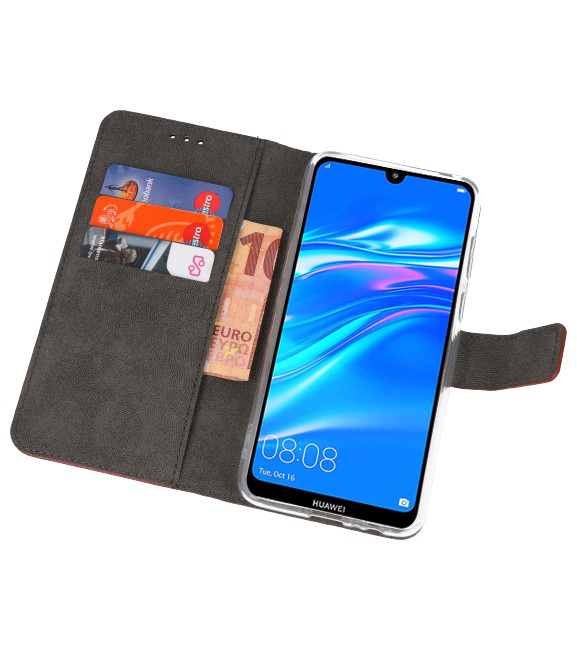 Casos de billetera Estuche para Huawei Y7 / Y7 Prime (2019) Marrón