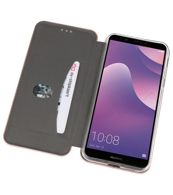 Schmaler Folio-Koffer für Huawei Y7 / Y7 Prime 2018 Pink