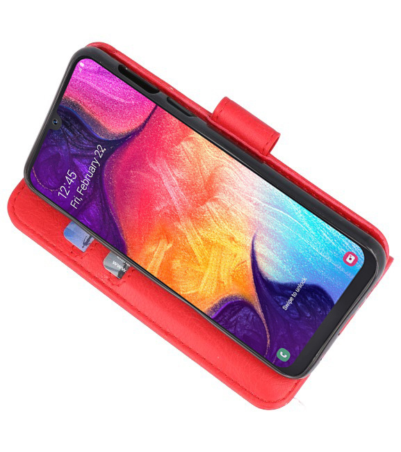 Bookstyle Wallet Cases Hoesje voor Samsung Galaxy A50 Rood