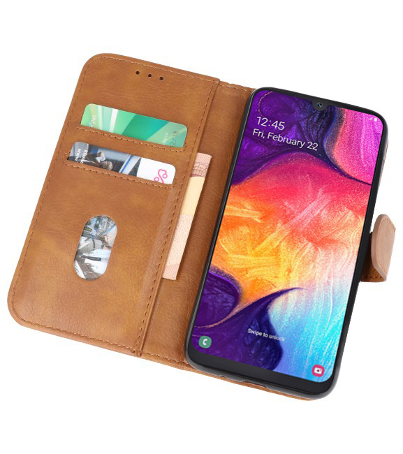 Bookstyle Wallet Cases Hoesje voor Samsung Galaxy A50 Bruin